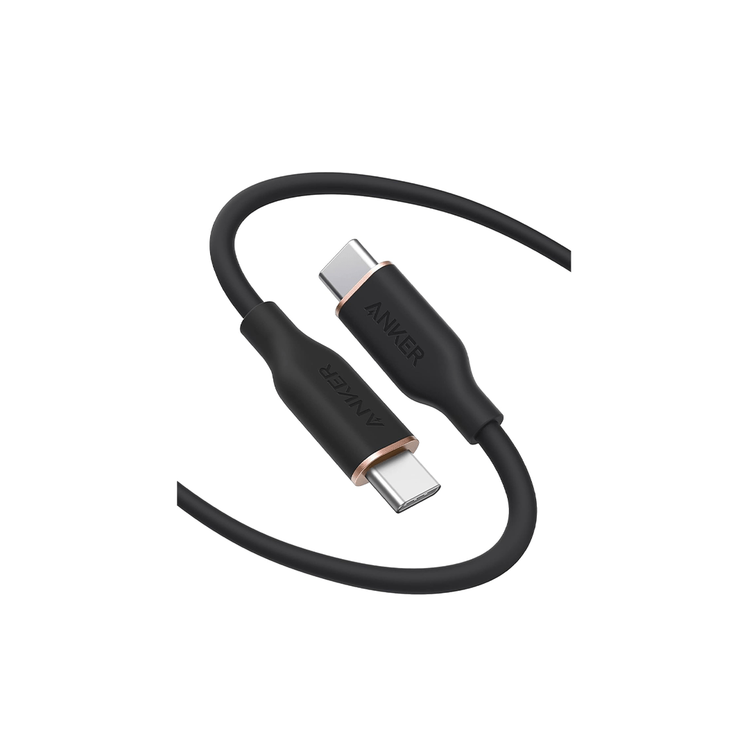 Anker PowerLine III Flow USB-C to USB-C Cable 100W 3ft - Black Anker PowerLine III Flow USB-C to USB-C Cable 100W 3ft - Black